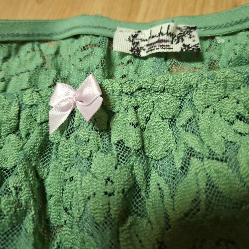 NEW Intimately Free People All Day Lace Capris green M - Picture 9 of 9